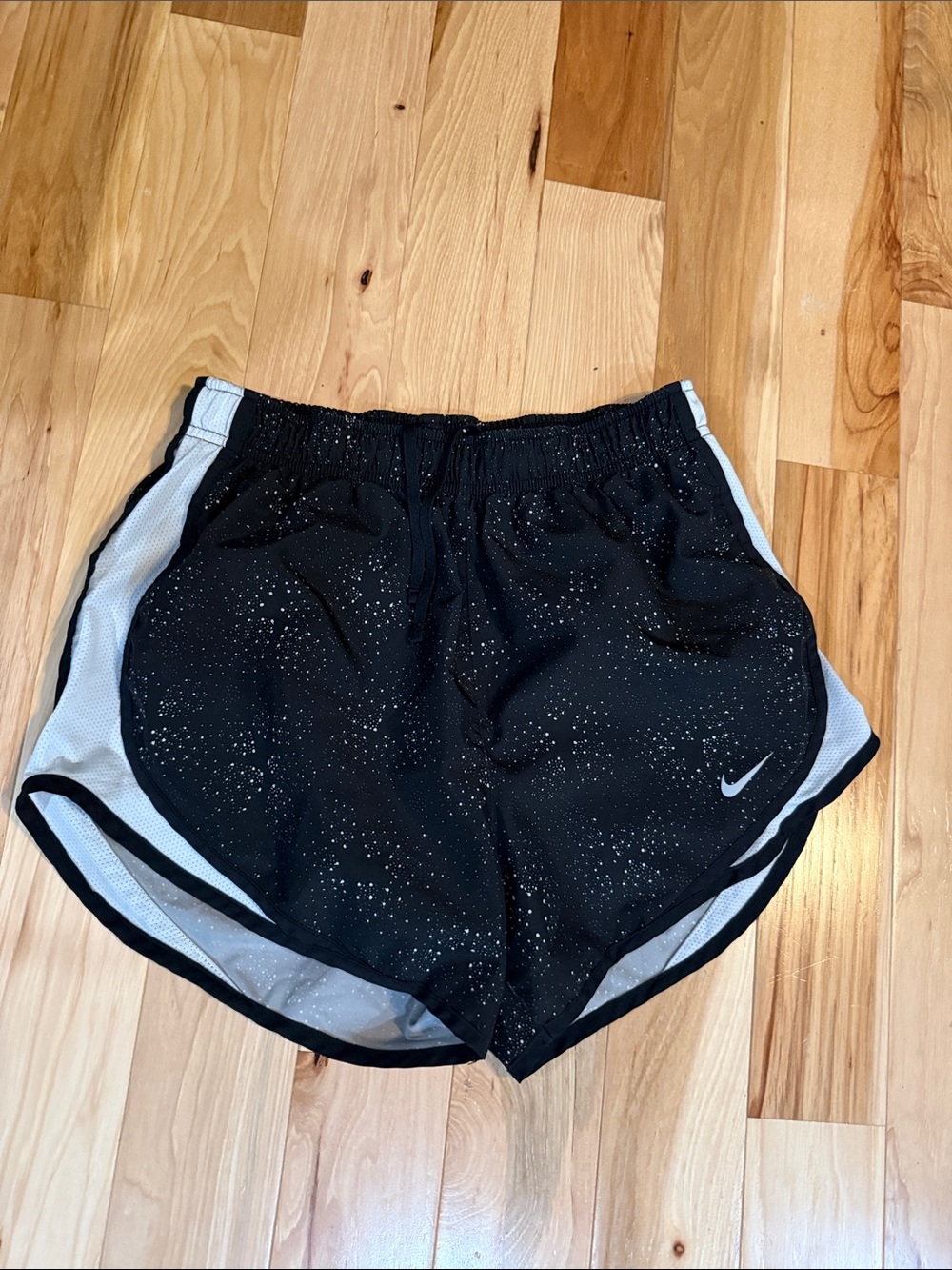 Nike Black Sparkle Athletic Shorts with White Trim